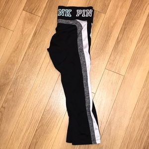 SOLD Black/White/Grey cropped leggings from PINK.